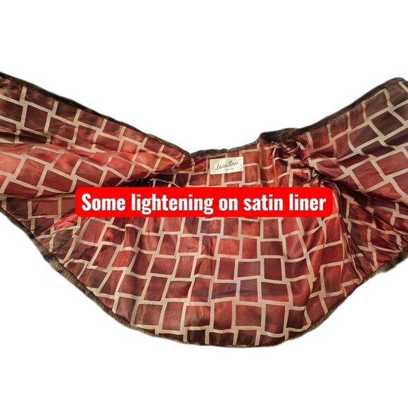 1950s Brown Beaver Fur Stole Shawl Cape Wrap Jacket Old Money Mod MCM Sz S/M - Picture 12 of 14